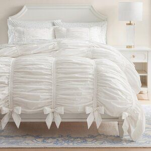 LoveShackFancy x Pottery Barn Sweet Bows Duvet Cover King Bedding Ivory Lace NWT
